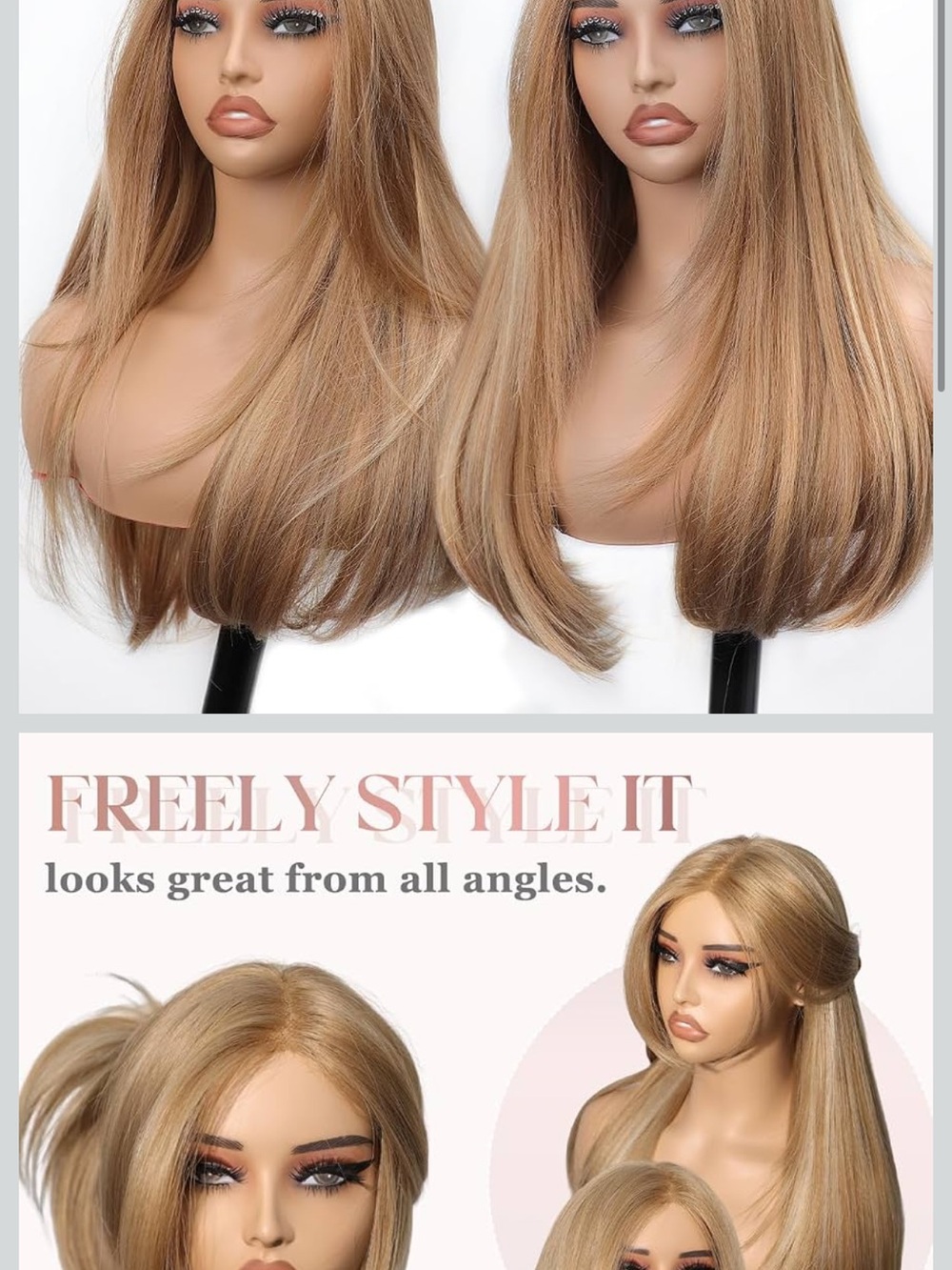 Layered Natural Looking Synthetic Hair Wig for Daily Wear - Picture 2 of 9